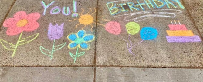 Sidewalk Chalk design - Happy Birthday! We Miss You