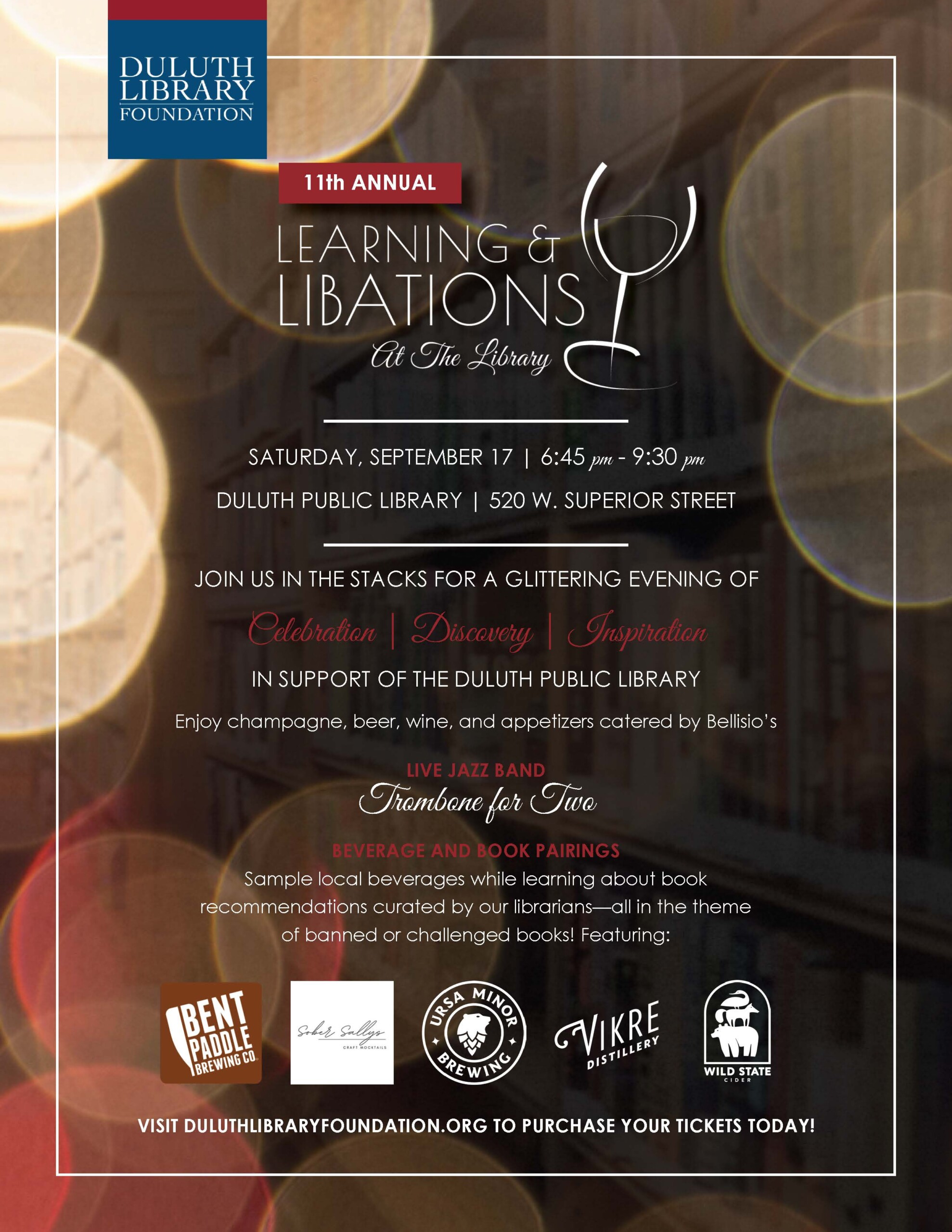 Duluth Library Foundation - Learning & Libations at the Library Poster