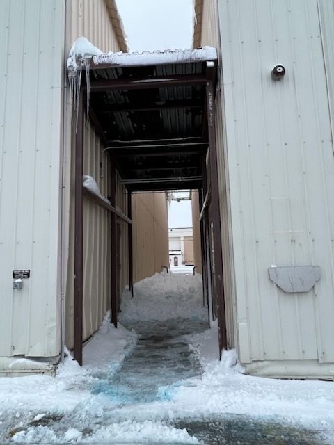 Building outside in the snow